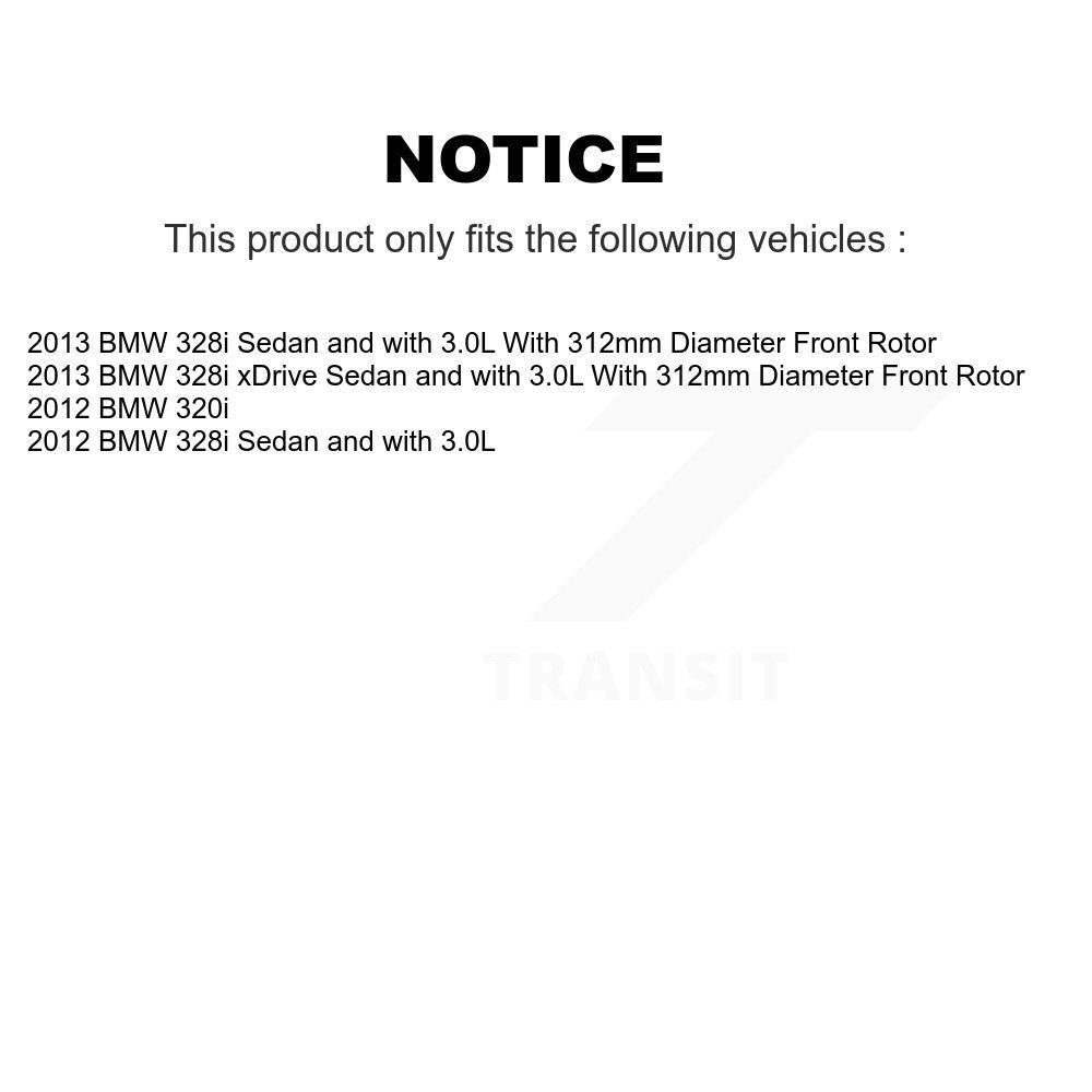 Semi-Metallic Disc Brake Pads Front Rear Kit For BMW 328i xDrive Sedan with 3.0L