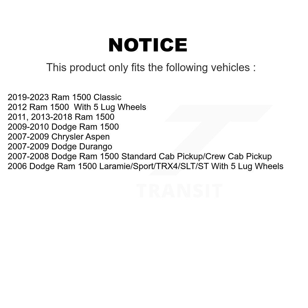 Semi-Metallic Disc Brake Pads Front Rear Kit For Ram 1500 Classic Dodge Chrysler
