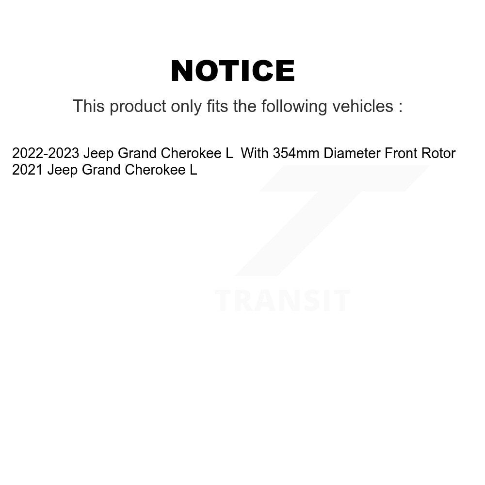 Ceramic Disc Brake Pads Front Rear Kit For 2021-2023 Jeep Grand Cherokee L
