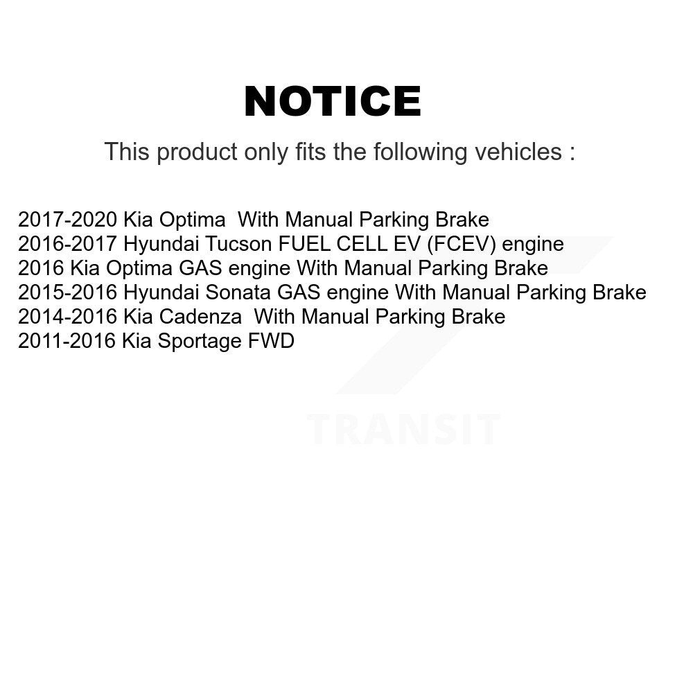 Parking Brake Shoe With Hardware Rear Kit For Hyundai Tucson Kia Sportage Sonata