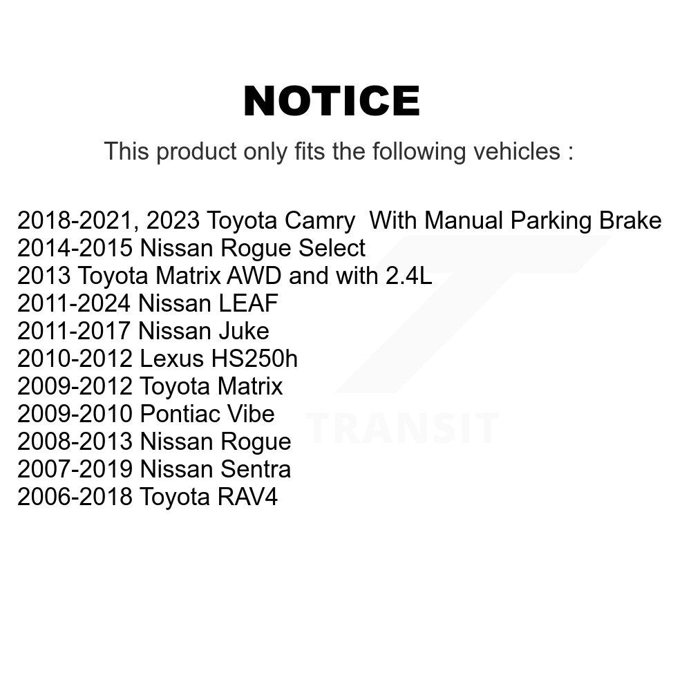 Parking Brake Shoes Hardware Rear Kit For Toyota RAV4 Nissan Sentra Matrix Rogue