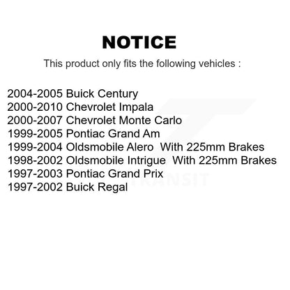 Parking Brake Shoe Hardware Rear Kit For Chevrolet Impala Pontiac Grand Am Alero