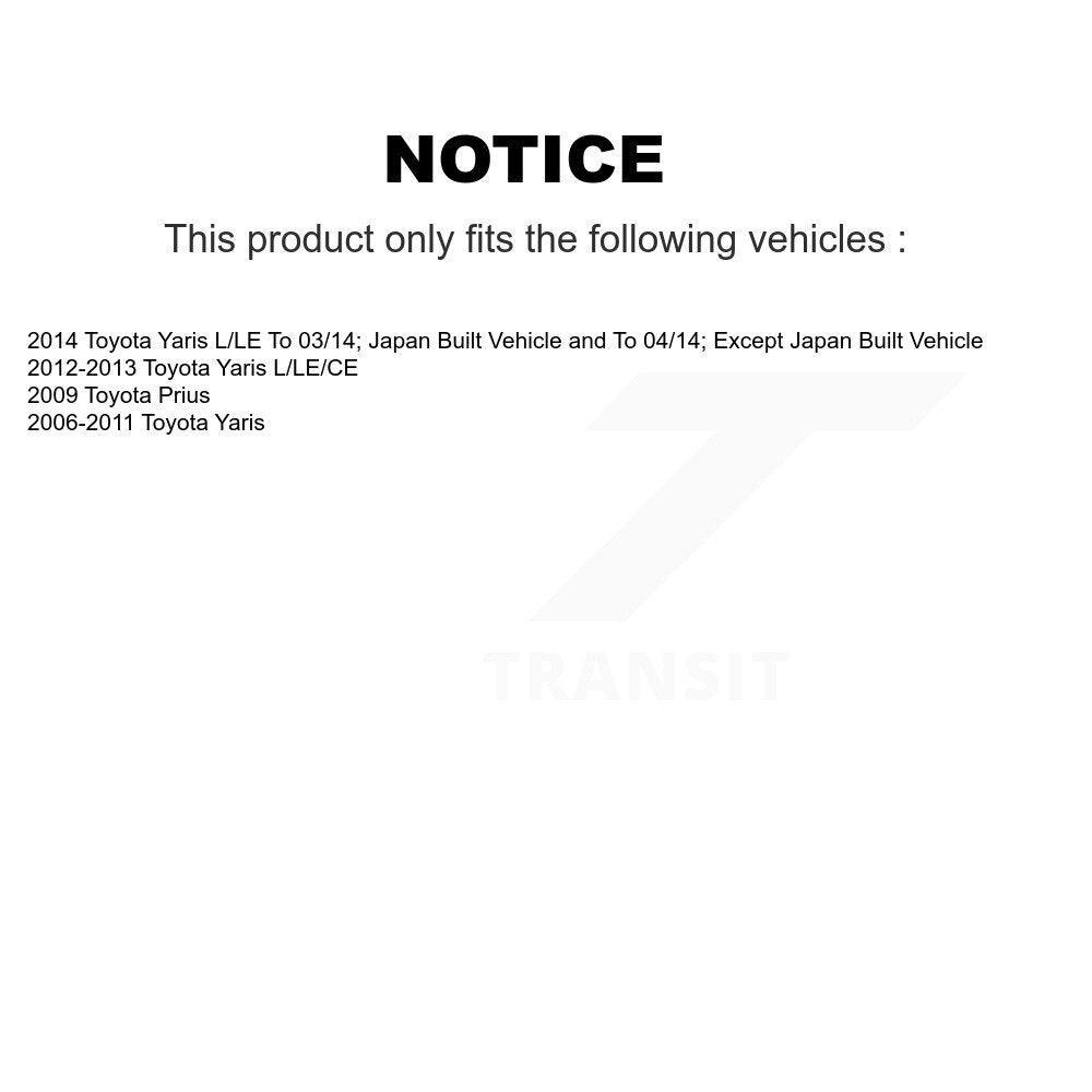 Drum Brake Shoes With Hardware Rear Kit For Toyota Yaris Prius