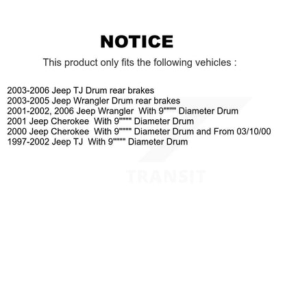 Drum Brake Shoes With Hardware Rear Kit For Jeep Wrangler Cherokee TJ