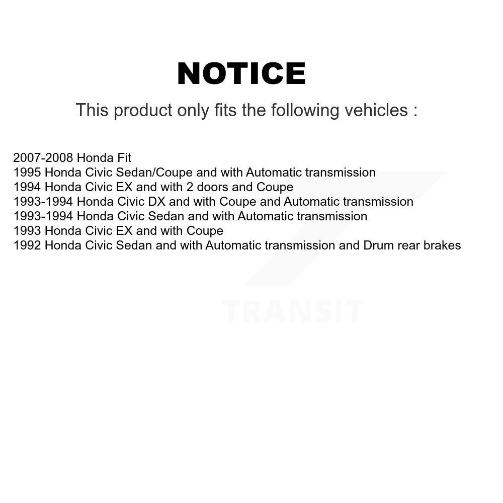 Drum Brake Shoes With Hardware Rear Kit For Honda Fit Civic