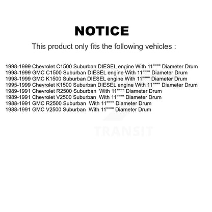 Drum Brake Shoe & Hardware Rear Kit For K1500 Suburban Chevrolet GMC C1500 V2500
