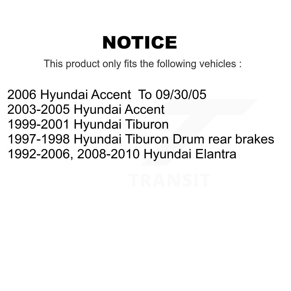 Drum Brake Shoes With Hardware Rear Kit For Hyundai Elantra Accent Tiburon