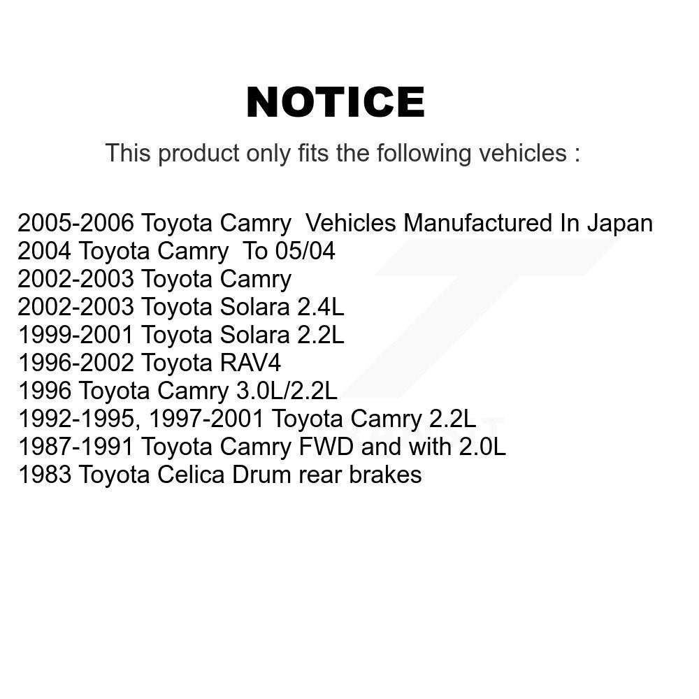 Drum Brake Shoes With Hardware Rear Kit For Toyota Camry RAV4 Solara Celica