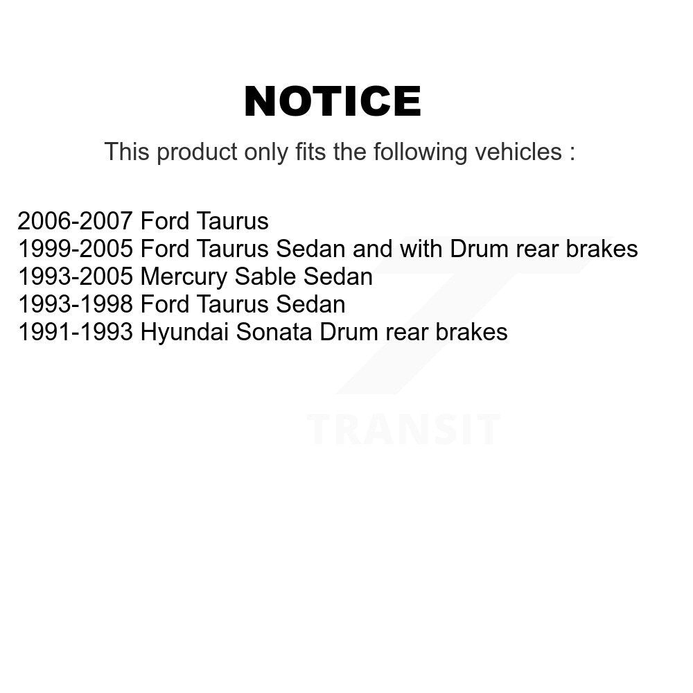 Drum Brake Shoe & Hardware Rear Kit For Ford Taurus Mercury Sable Hyundai Sonata
