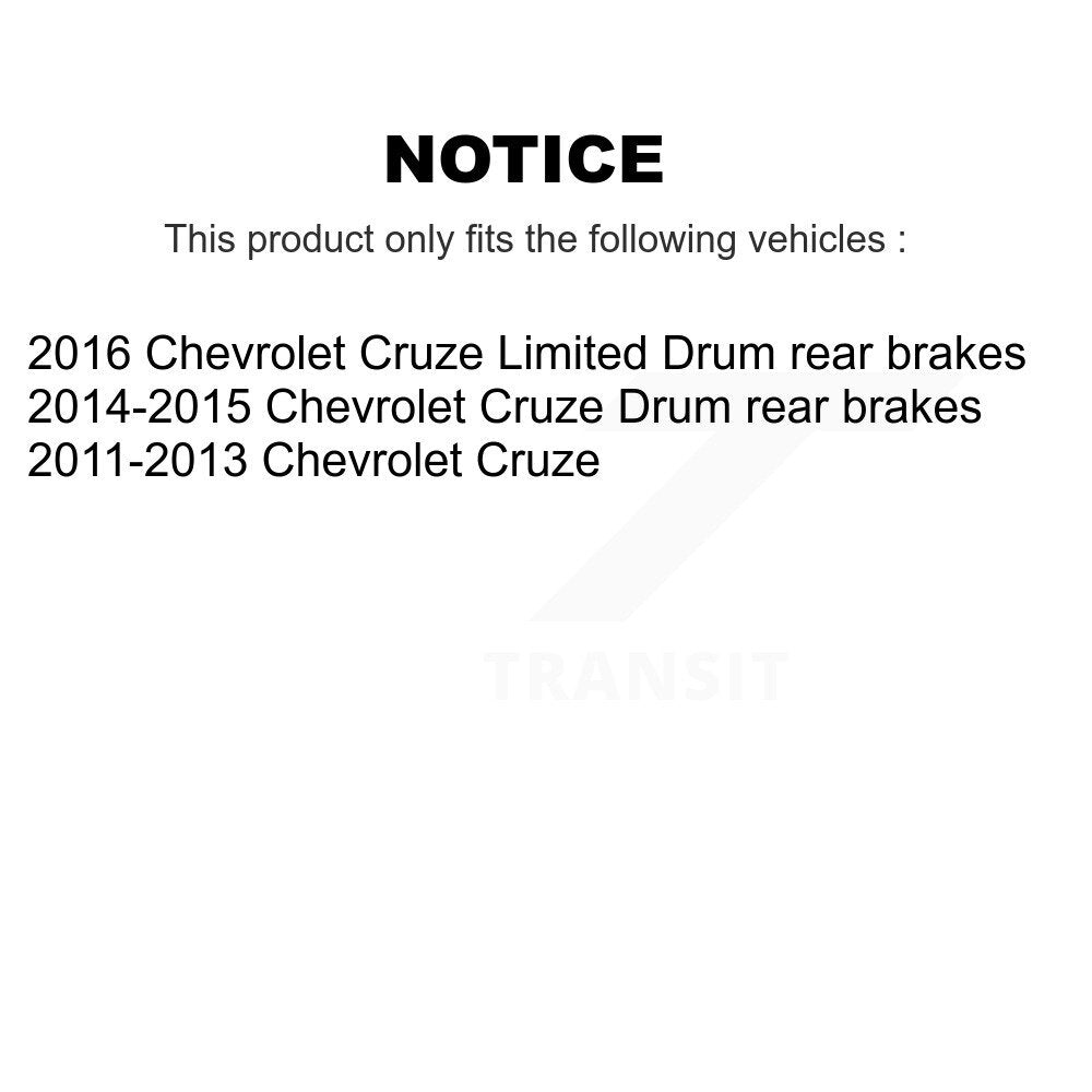 Drum Brake Shoes With Hardware Rear Kit For Chevrolet Cruze Limited