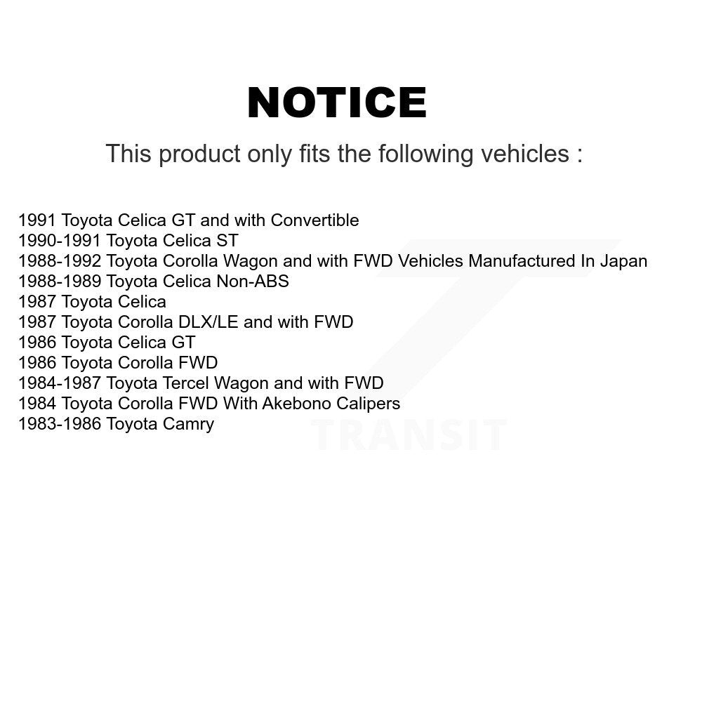 Ceramic Disc Brake Pads Front Rear Kit For Toyota Corolla Celica Tercel Camry