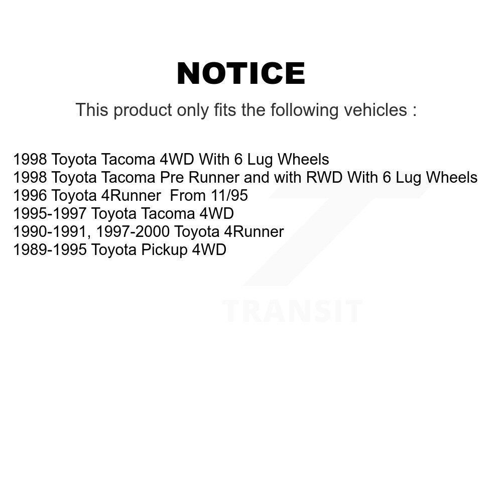 Ceramic Disc Brake Pads Front Rear Kit For Toyota 4Runner Pickup Tacoma