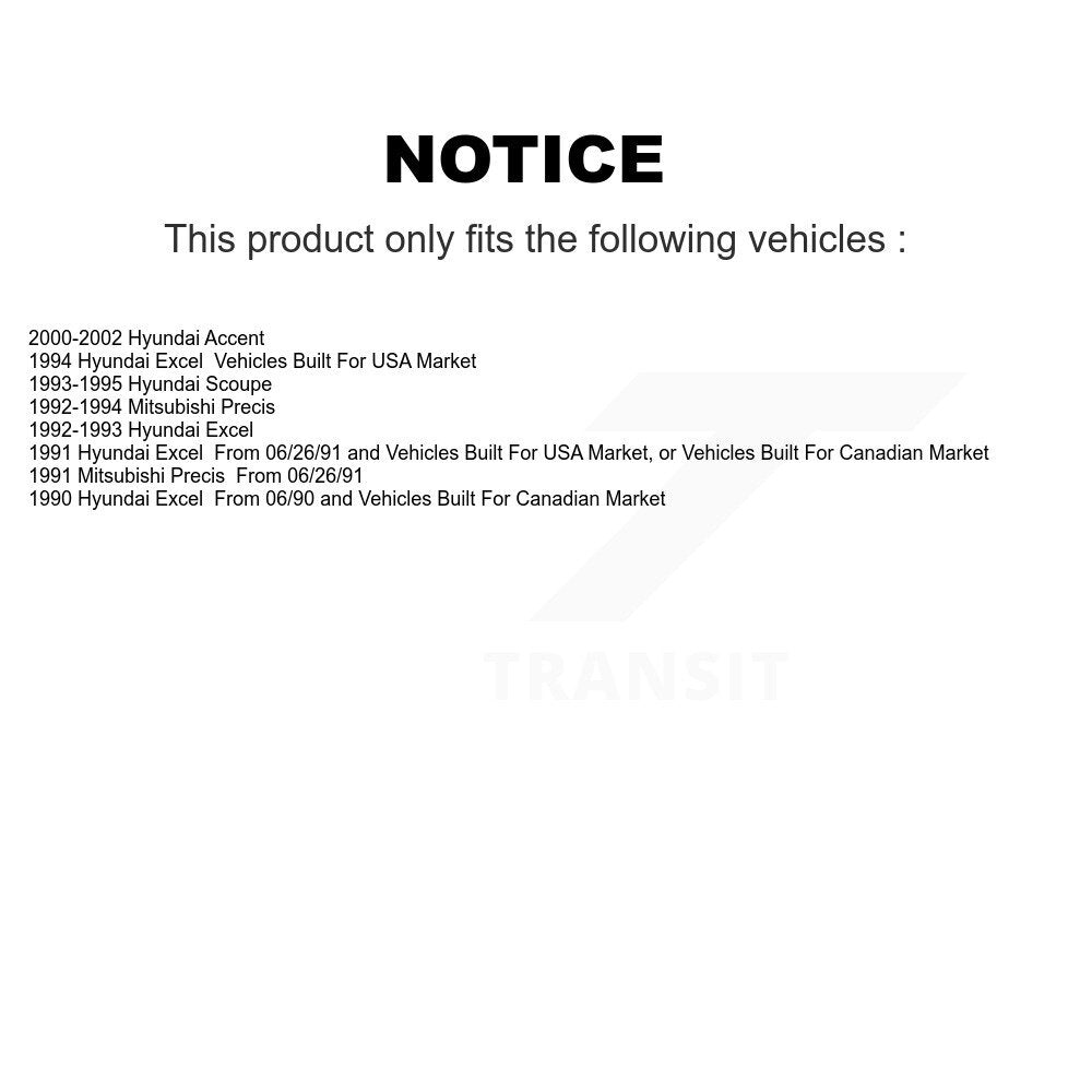 Semi-Metallic Disc Brake Pads Front Rear Kit For Hyundai Accent Excel Scoupe