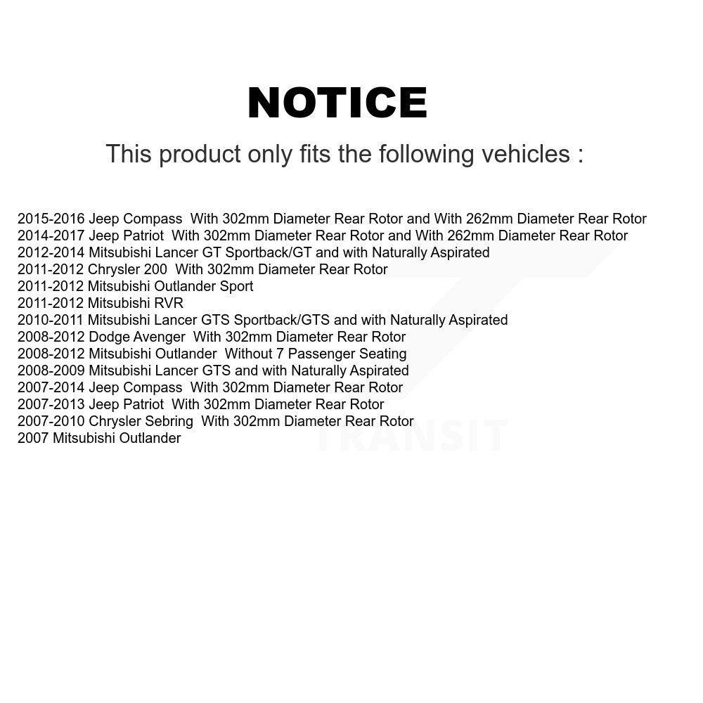 Ceramic Disc Brake Pads Front Rear Kit For Jeep Mitsubishi Patriot Lancer 200