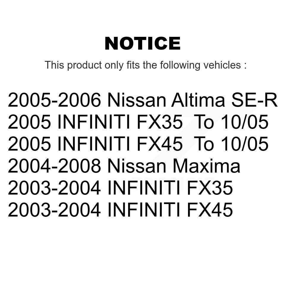 Ceramic Disc Brake Pads Front Rear Kit For Nissan Altima Maxima INFINITI FX35