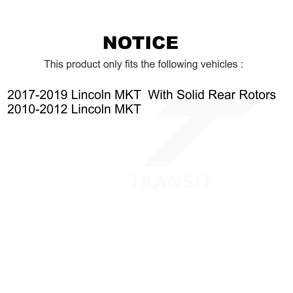 Ceramic Disc Brake Pads Front Rear Kit For 2010-2012 Lincoln MKT