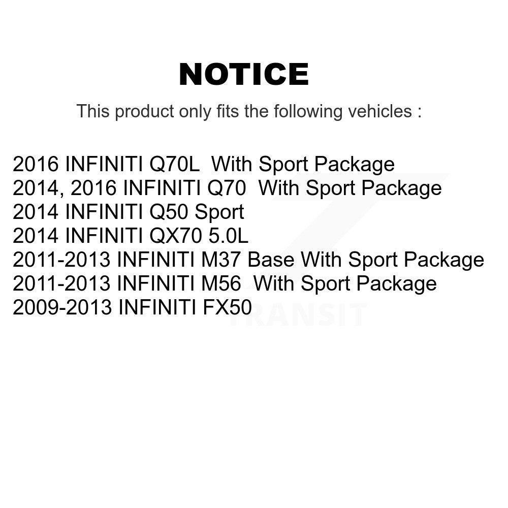 Ceramic Disc Brake Pads Front Rear Kit For 2009-2013 INFINITI FX50