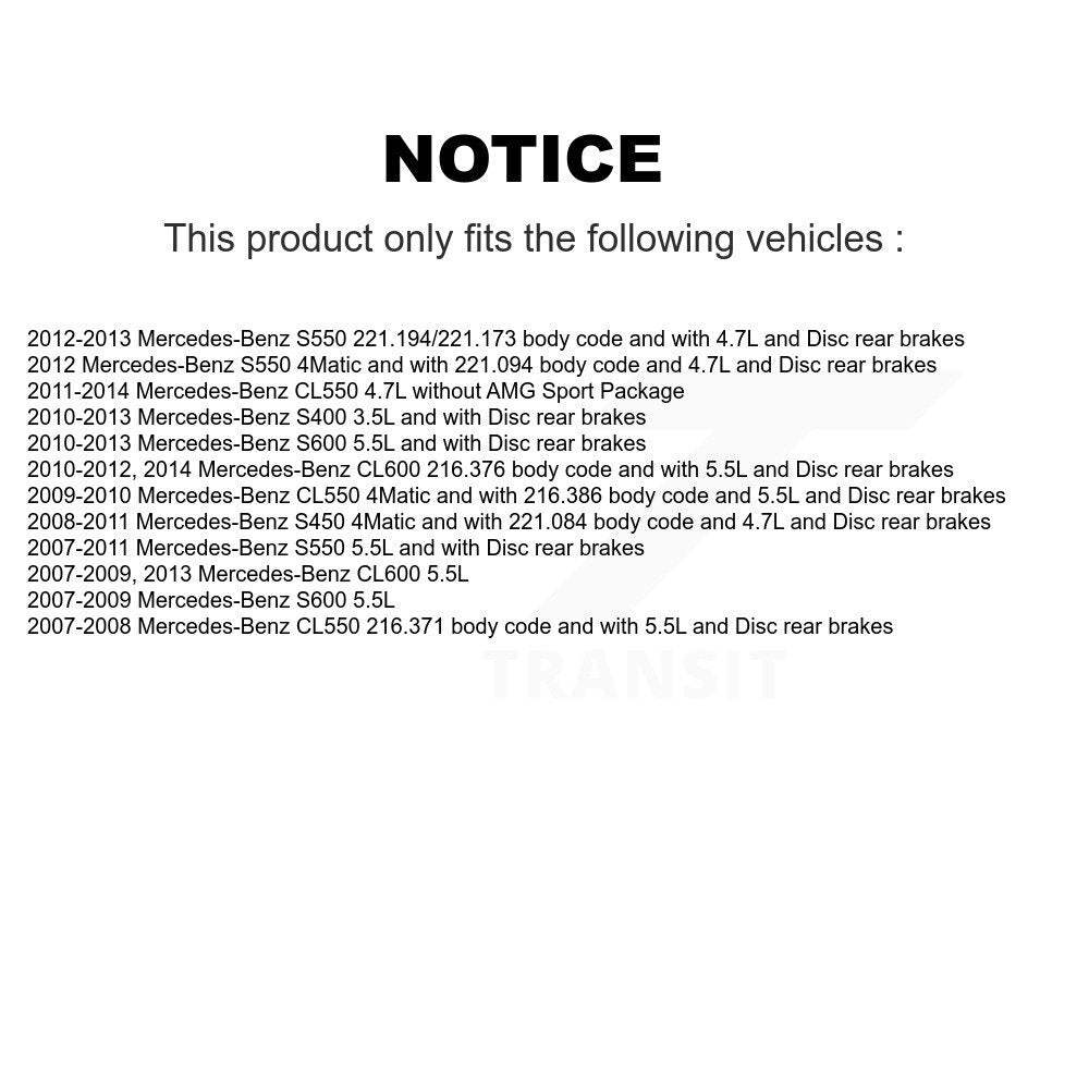 Ceramic Brake Pad & Wear Sensor Front Rear Kit For Mercedes-Benz S550 S450 CL550