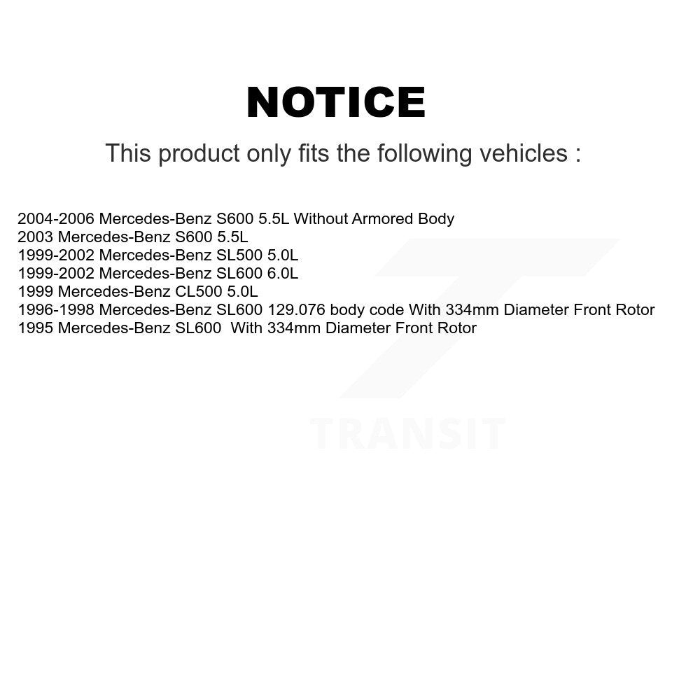Ceramic Brake Pad Wear Sensor Front Kit For Mercedes-Benz SL500 SL600 S600 CL500