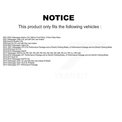 Ceramic Brake Pad Extra Wear Sensor Front Kit For Volkswagen Jetta GTI Golf R S3