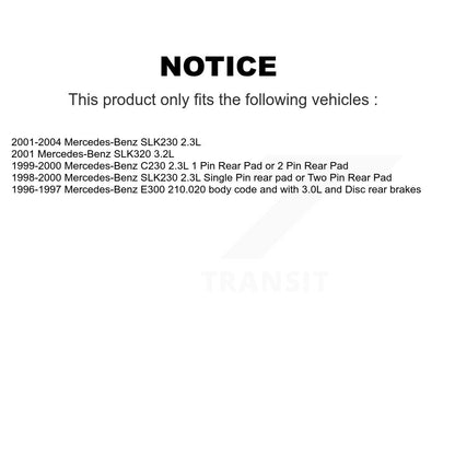 Ceramic Brake Pad And Wear Sensor Front Kit For Mercedes-Benz SLK230 C230 SLK320