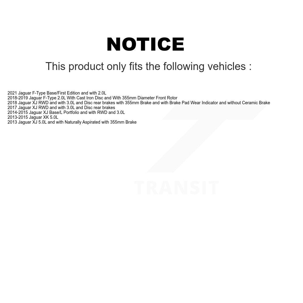Ceramic Disc Brake Pads And Wear Sensors Front Kit For Jaguar XJ F-Type XK
