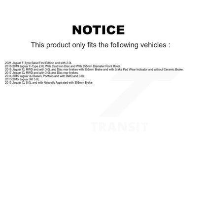 Ceramic Disc Brake Pads And Wear Sensors Front Kit For Jaguar XJ F-Type XK