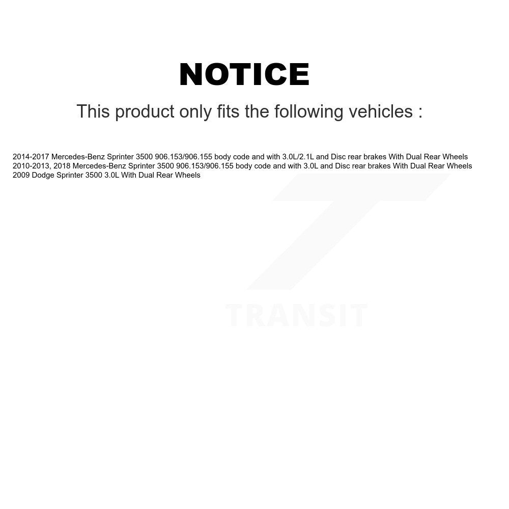 Ceramic Brake Pad And Extra Wear Sensor Rear Kit For Sprinter 3500 Mercedes-Benz
