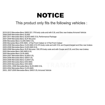 Ceramic Brake Pads Wear Sensor Rear Kit For Mercedes-Benz SL55 AMG SLK55 E55 S55