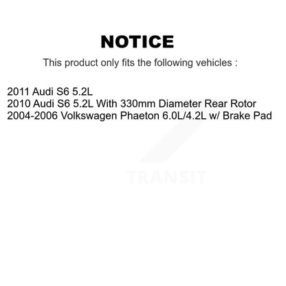 Ceramic Disc Brake Pads And Wear Sensors Rear Kit For Volkswagen Phaeton Audi S6