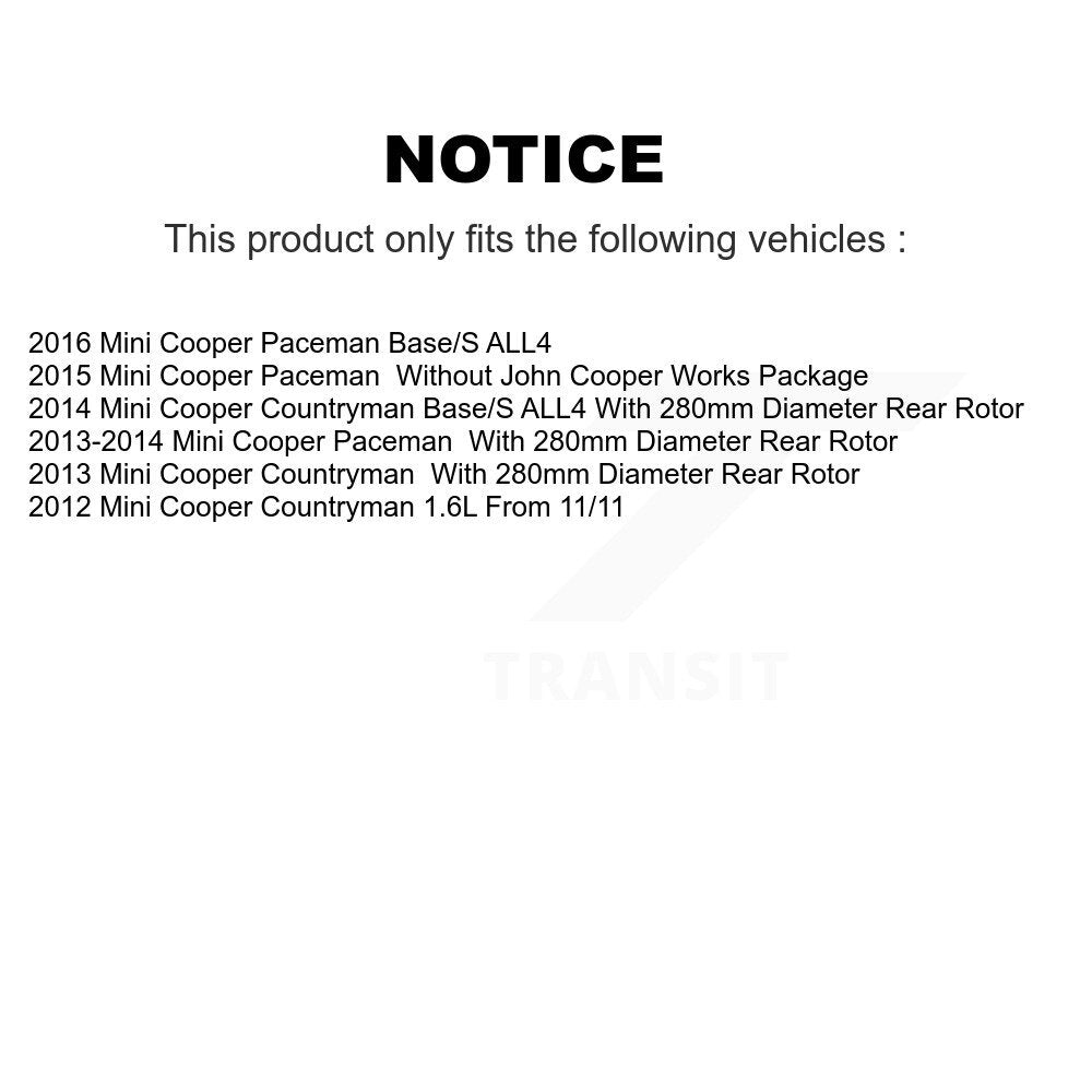 Ceramic Disc Brake Pad & Wear Sensor Rear Kit For Mini Cooper Countryman Paceman