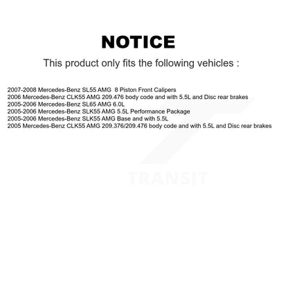 Ceramic Brake Pad And Wear Sensor Rear Kit For Mercedes-Benz SLK55 AMG SL55 SL65