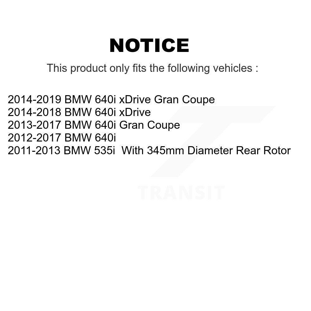 Semi-Metallic Brake Pads Front Rear Kit For BMW 640i xDrive Gran Coupe 535i