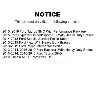 Semi-Metallic Brake Pads Front Rear Kit For Ford Explorer Flex Taurus Police MKS