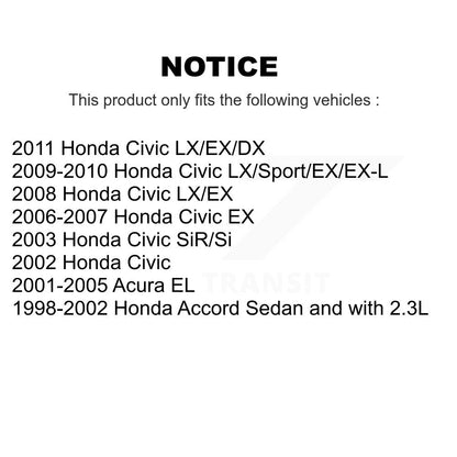 Semi-Metallic Brake Pads Front Rear Kit For Honda Civic Accord Acura EL