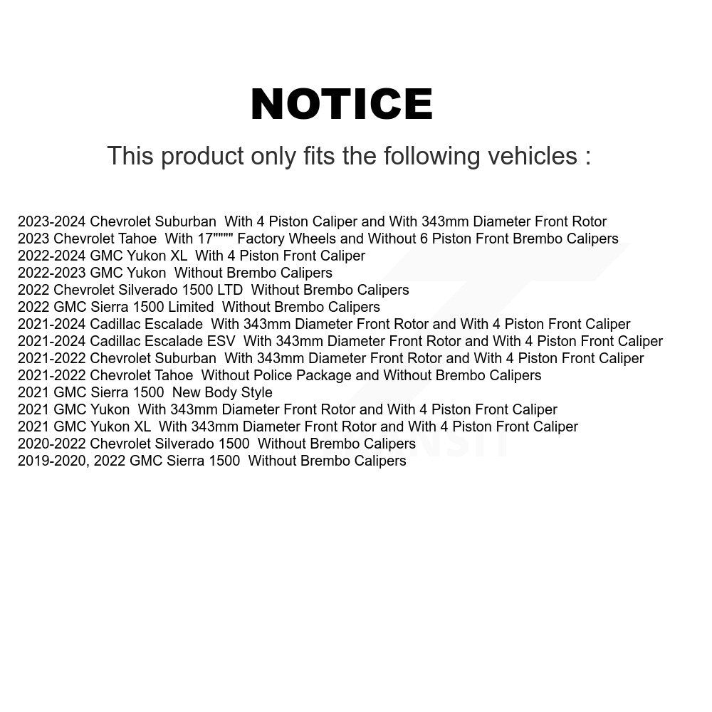 Semi-Metallic Brake Pads Front Rear Kit For GMC Chevrolet Silverado 1500 Sierra