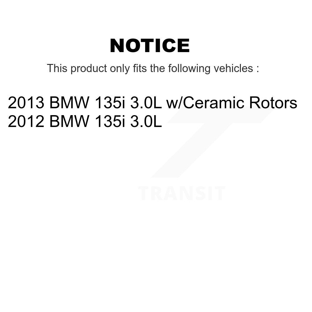Semi-Metallic Disc Brake Pads And Wear Sensors Front Rear Kit For BMW 135i 3.0L