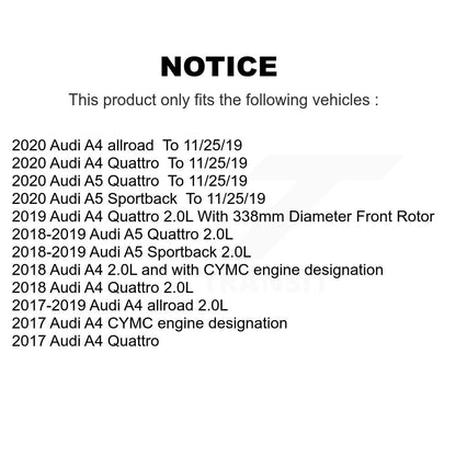 Semi-Metallic Disc Brake Pad & Wear Sensor Front Rear Kit For Audi A4 Quattro A5