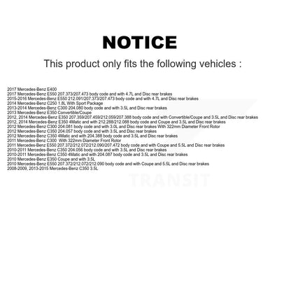 Semi-Metallic Brake Pads Extra Wear Sensor Front Rear Kit For Mercedes-Benz C300