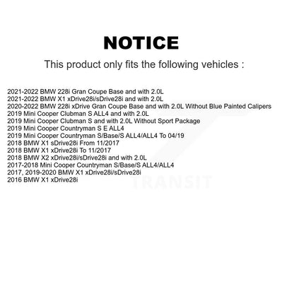 Semi-Metallic Brake Pad And Wear Sensor Front Rear Kit For BMW X1 Mini Cooper X2