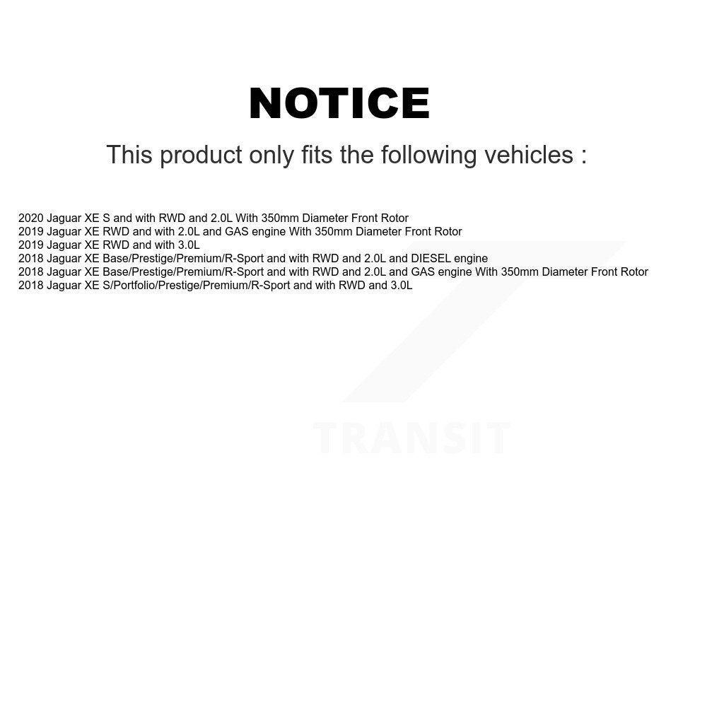Semi-Metallic Disc Brake Pads And Wear Sensors Front Kit For Jaguar XE