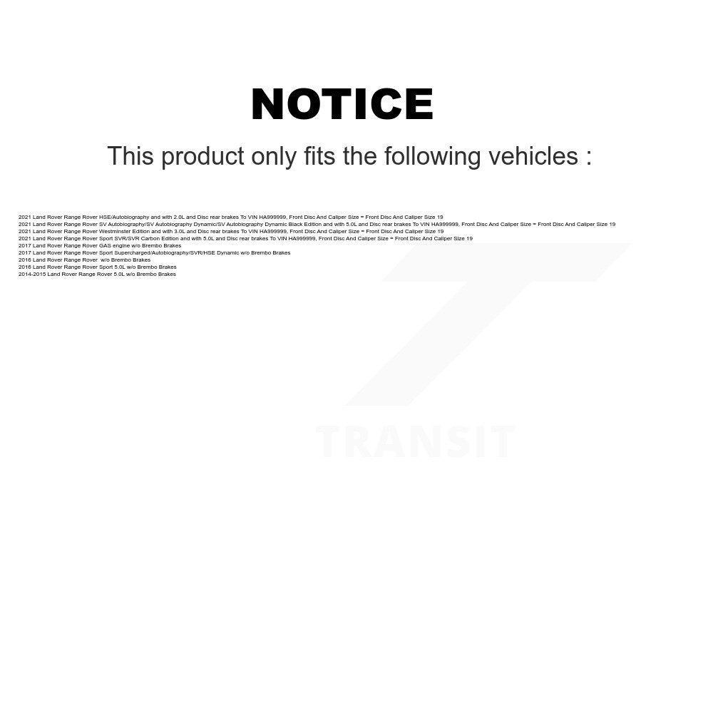 Semi-Metallic Disc Brake Pads & Wear Sensor Front Kit For Land Rover Range Sport