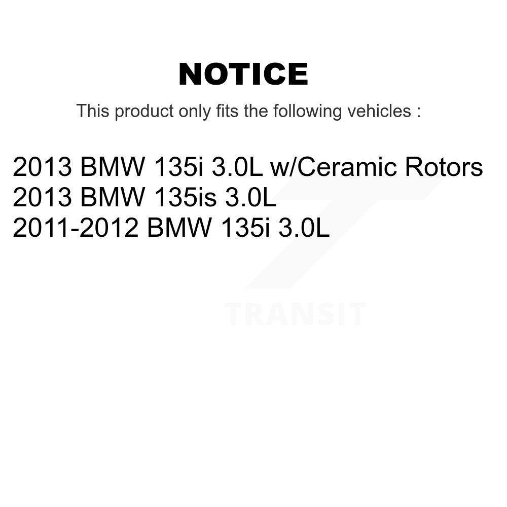Semi-Metallic Disc Brake Pads And Wear Sensors Front Kit For BMW 135i 135is 3.0L