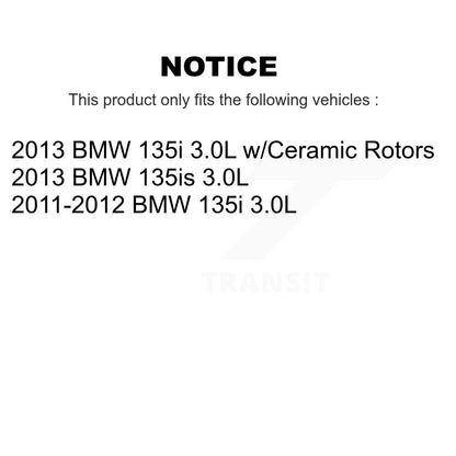 Semi-Metallic Disc Brake Pads And Wear Sensors Front Kit For BMW 135i 135is 3.0L