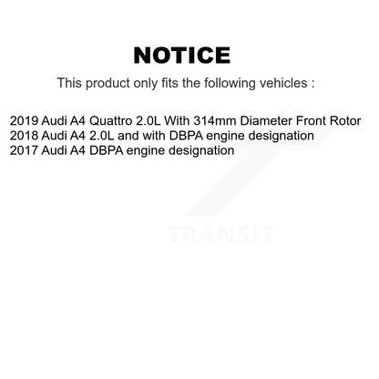 Semi-Metallic Disc Brake Pad And Extra Wear Sensor Front Kit For Audi A4 Quattro