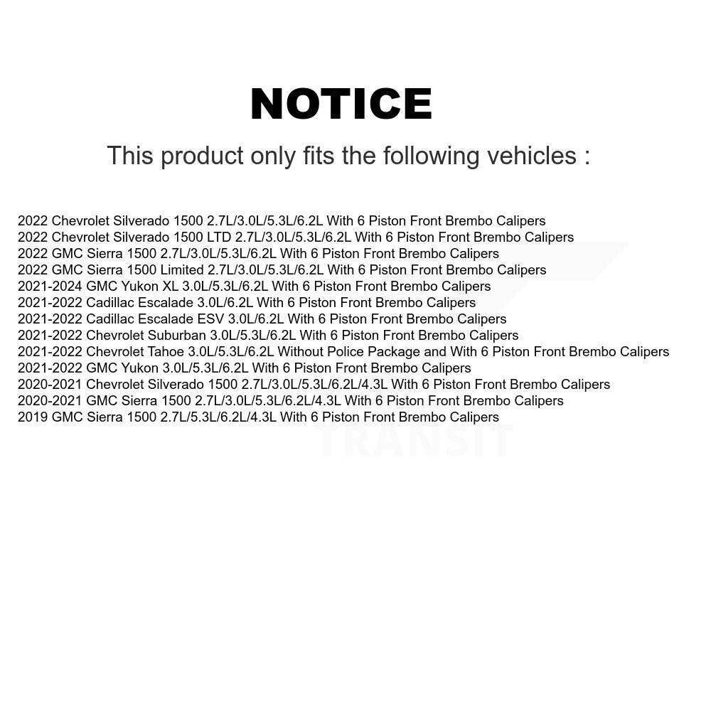 Semi-Metallic Brake Pads Extra Wear Sensor Front Rear Kit For GMC Sierra 1500 XL
