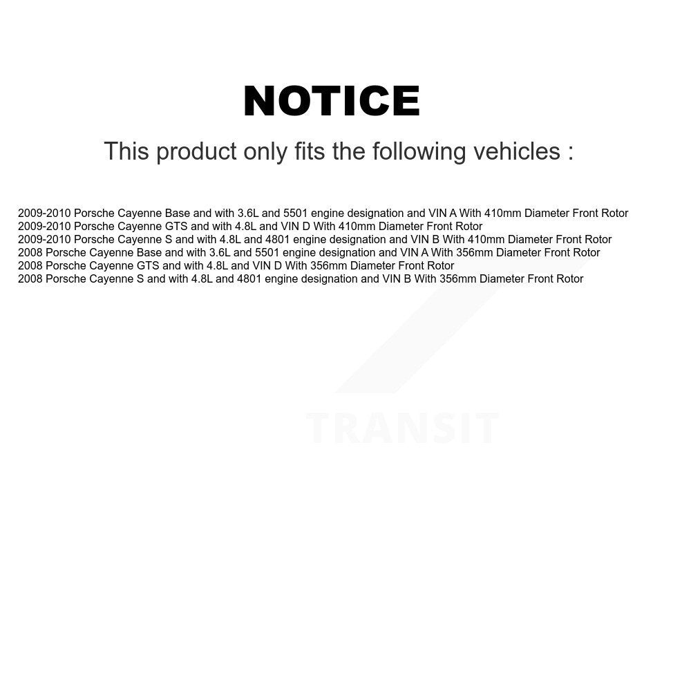 Semi-Metallic Disc Brake Pads And Wear Sensors Front Kit For Porsche Cayenne