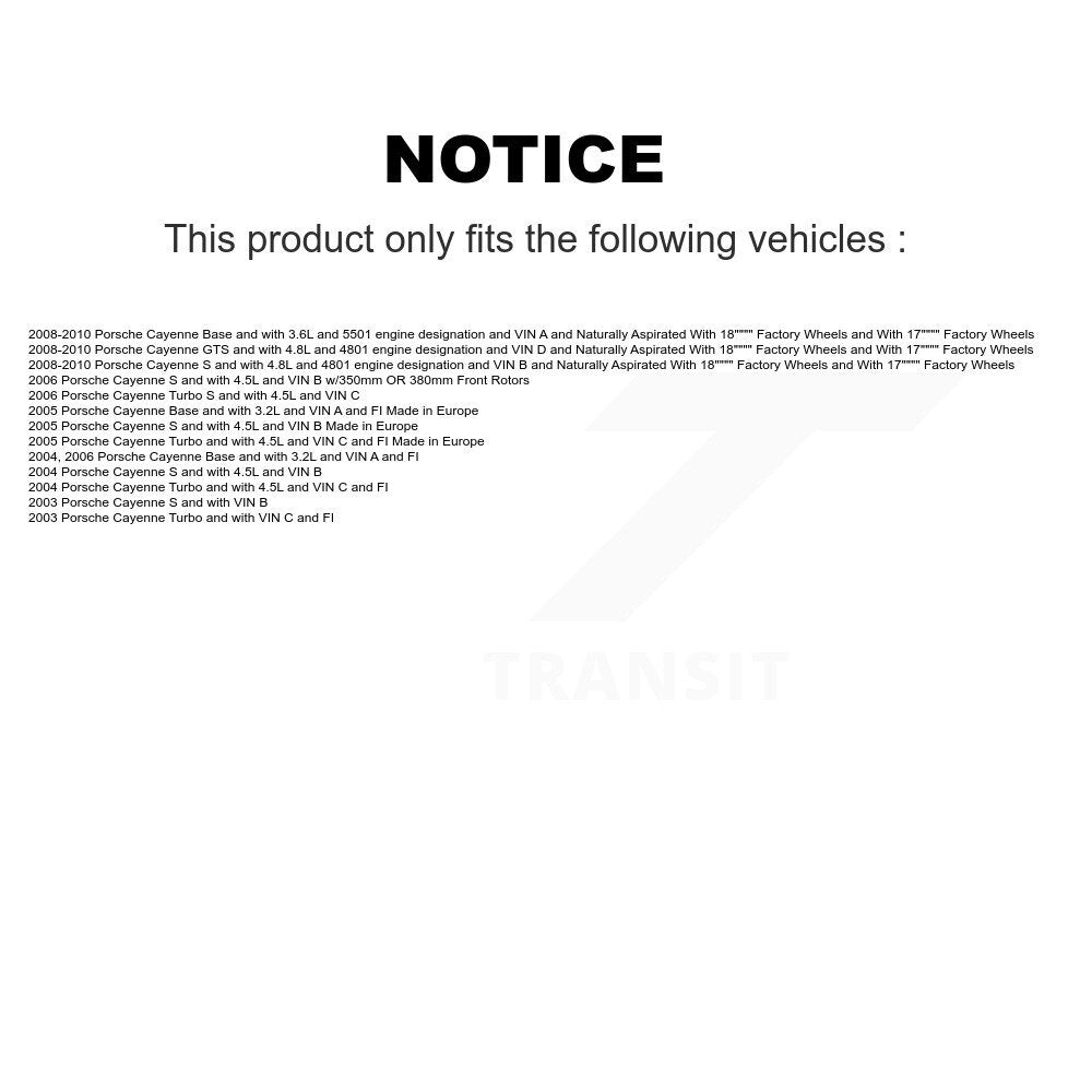 Brake Pads Wear Sensor (4 Pack) Front Rear For Porsche Cayenne