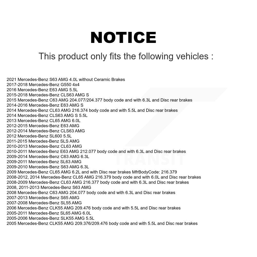 Brake Pads Wear Sensor (2 Pack) Rear For Mercedes-Benz C63 AMG E63 S CLS63 SLK55