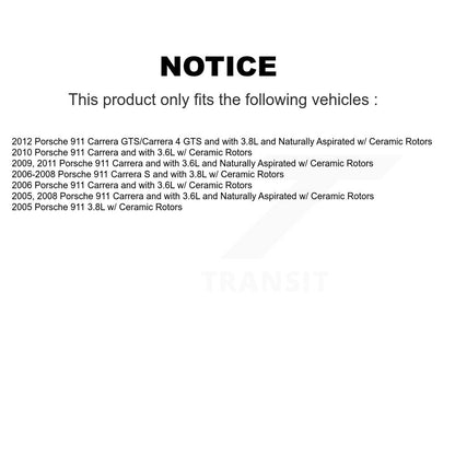 Brake Pads Wear Sensor (2 Pack) Front Rear For Porsche 911 w Ceramic Rotors
